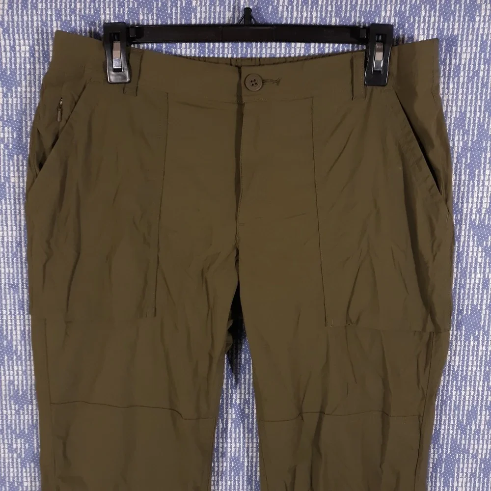 REI Pants Womens Size 10 Petite Inseam 27 Green Outdoor Hiking Lightweight